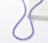 Affinity Gems Tanzanite Gemstone Beaded Necklace 18" Rhodium-Plated Sterling Silver